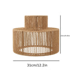Abat-jour double cylindre en corde naturelle torsadée, 31 cm