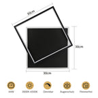 Plafonnier LED à deux carrés superposés de 30 cm, 44 W, noir ou blanc