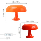Lampe champignon rétro orange ou blanche, deux formats, USB