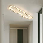 Plafonnier LED long en forme de vague, 60 cm, doré, blanc ou noir