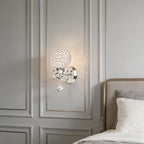 Applique murale boule de cristal chromée à pampille, douille E27