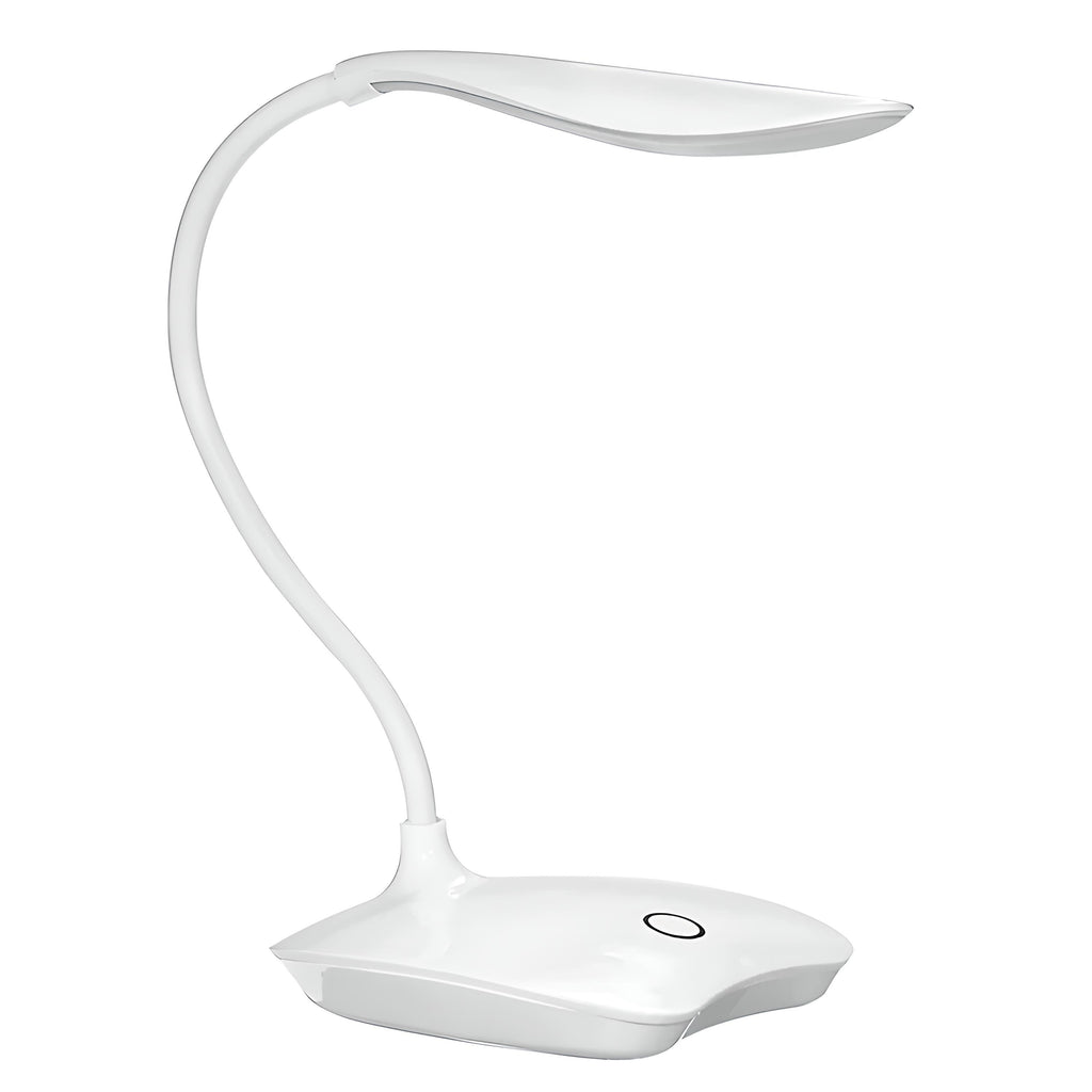 Lampe de bureau LED tactile à col flexible blanc, 14 LED à 5000 K