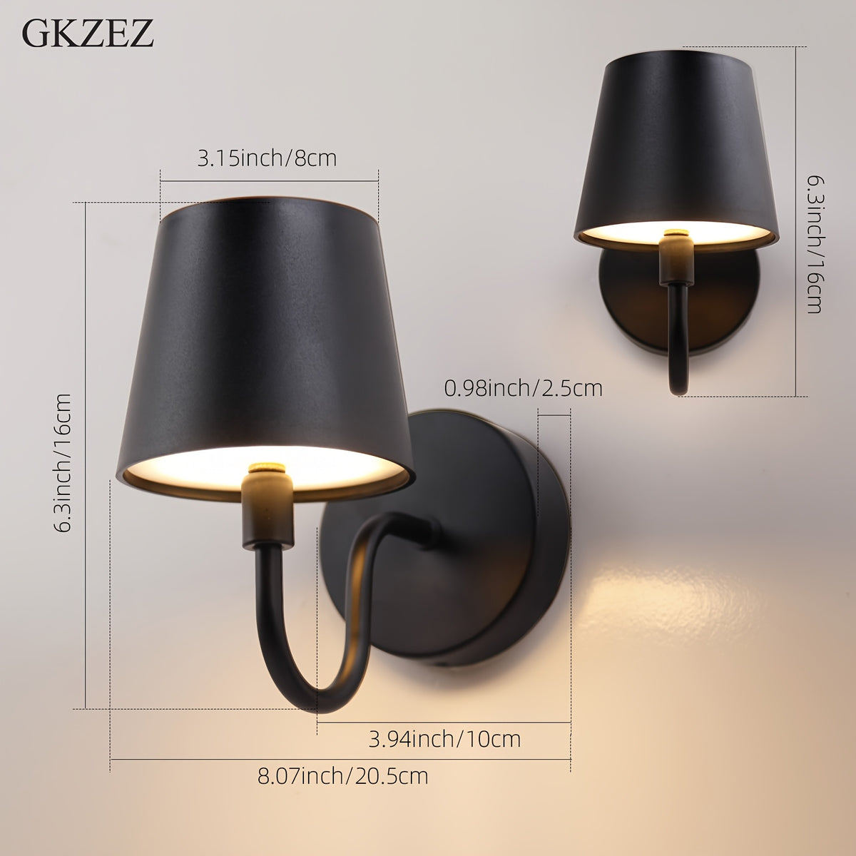 Applique murale sans fil rechargeable à tête amovible, cinq coloris