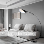 Lampadaire arc noir à abat-jour feuille, 200 cm, douille E27