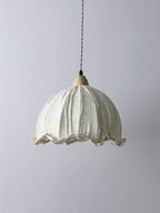 Abat-jour en lin à bord volanté, forme cloche Ø 22 x H 16,2 cm