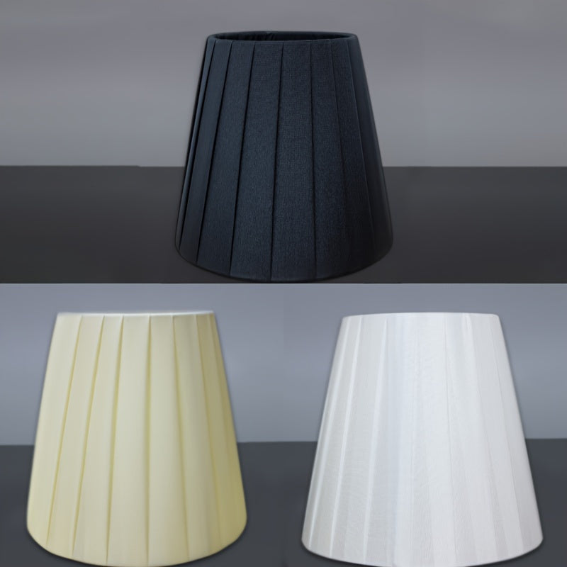 Lot de 6 abat-jour plissés à pince, ivoire ou noir, Ø 14 cm