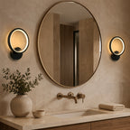 Applique murale LED anneau noir rechargeable, avec télécommande