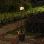 Lampadaire solaire vintage à jardinière, hauteur 100, 125 ou 150 cm
