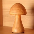 Lampe champignon effet bois, veilleuse tactile rechargeable 17 cm