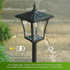 Lampadaire solaire vintage à jardinière, hauteur 100, 125 ou 150 cm