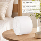Abat-jour cylindrique en lin doublé PVC, blanc cassé, 33 x 25 cm