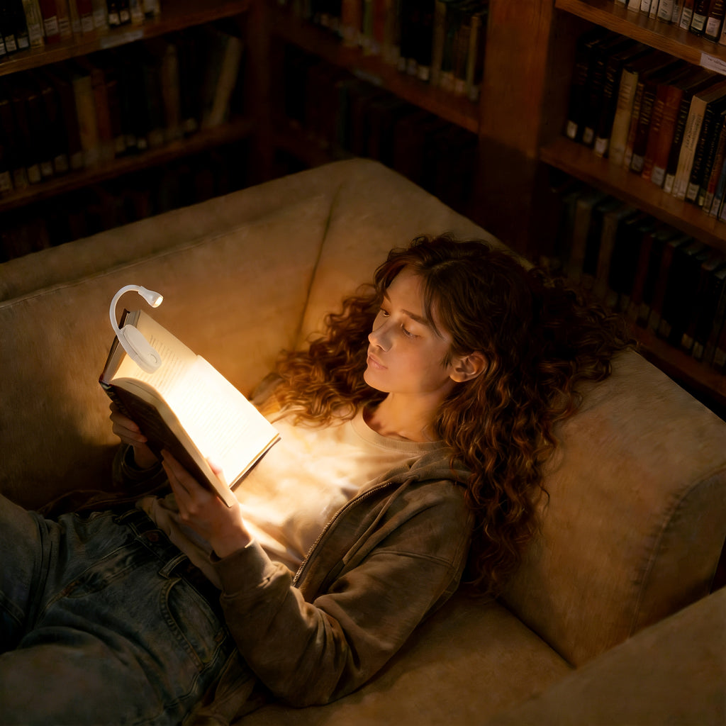 Lampe de lecture à pince galet, variation de 10 à 100 %, USB-C