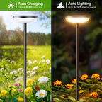 Lampe solaire soucoupe sur tige réglable de 35 à 69 cm, lot de 4