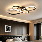 Plafonnier LED à boucles entrelacées 79 cm, noir, argenté ou doré