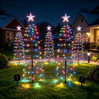 Sapin de Noël lumineux solaire en spirale à étoile, 93 cm, 80 LED