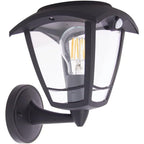 Applique solaire lanterne noire à détecteur, ampoule filament 22 cm