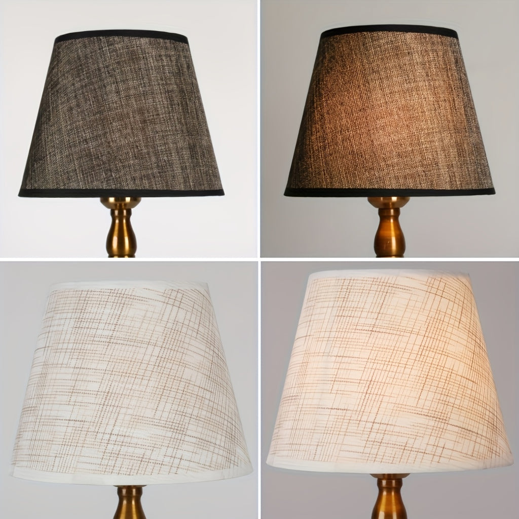 Abat-jour conique aspect lin chiné, beige ou gris foncé, Ø 22 cm
