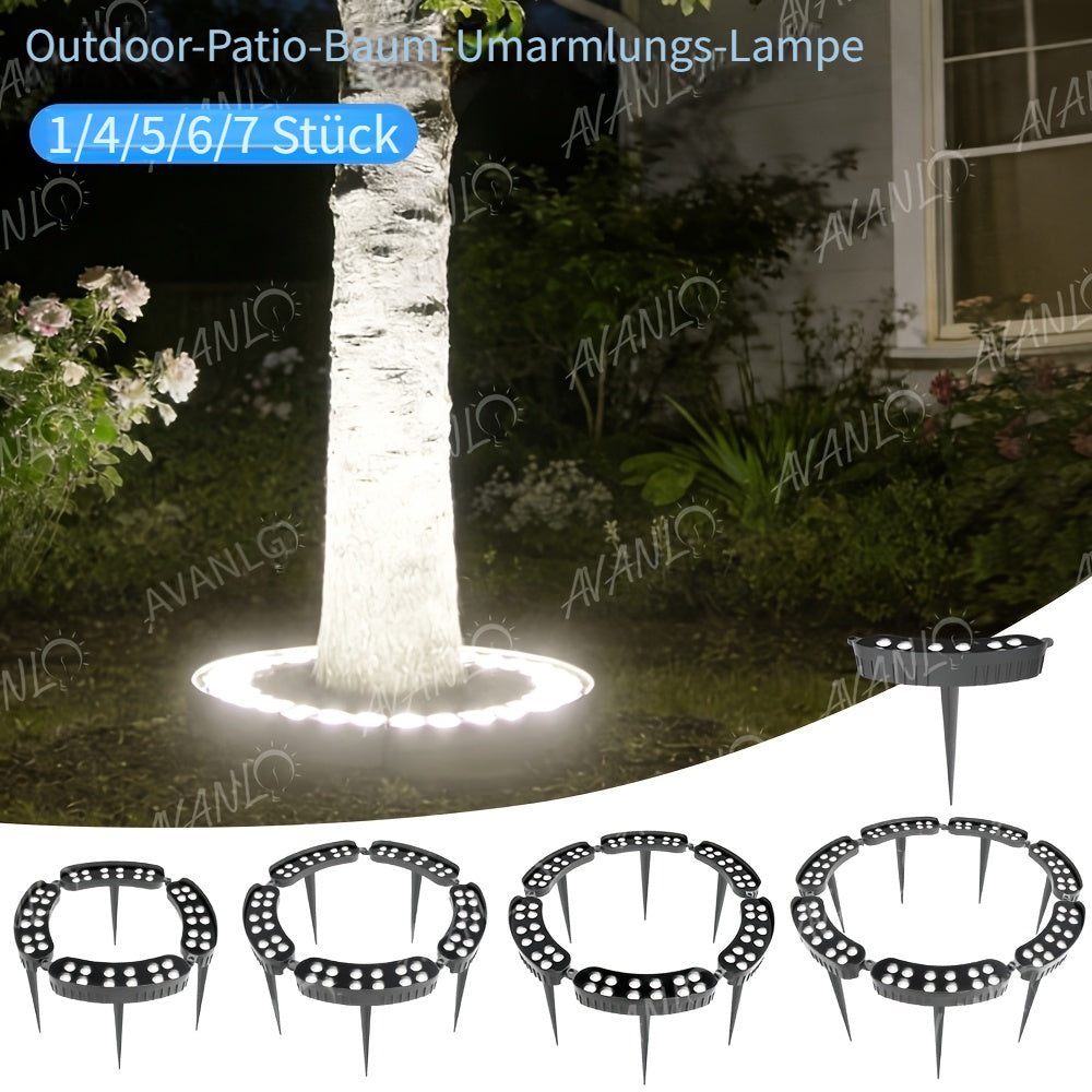 Spot extérieur en anneau LED pour tronc d'arbre, aluminium IP65