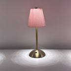 Lampe de table sans fil plissée sur dôme doré, tactile, 6 coloris