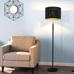 Lampadaire à abat-jour ciel étoilé noir et doré, 144 cm
