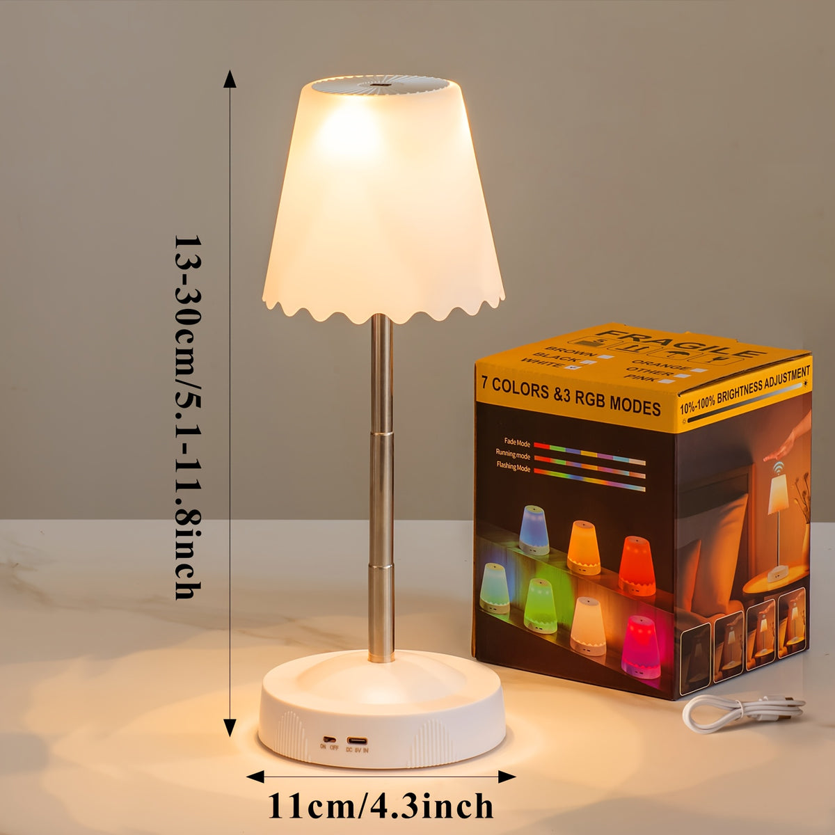 Lampe de table télescopique sans fil à commande gestuelle et RVB