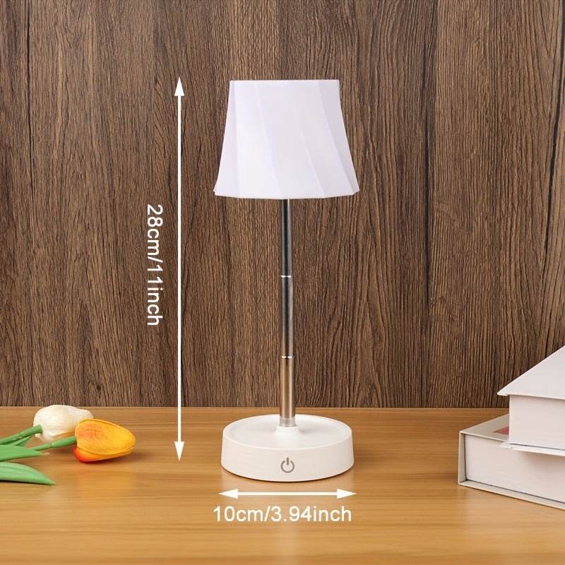 Lampe de chevet télescopique sans fil, abat-jour facetté torsadé