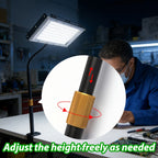 Lampe de travail à pince LED 6000 K, panneau plat, hauteur réglable