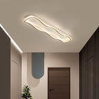 Plafonnier LED long en forme de vague, 60 cm, doré, blanc ou noir