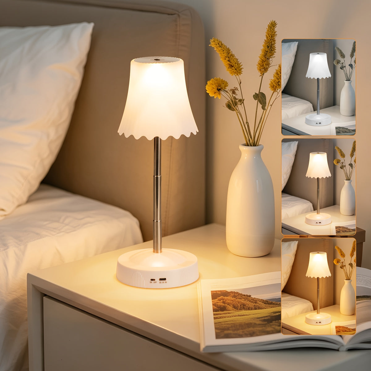 Lampe de table télescopique sans fil à commande gestuelle et RVB