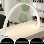 Lampe de bureau LED demi-lune blanche, arche de 42 cm à 3 teintes
