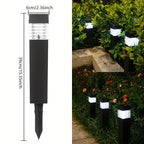 Borne solaire de jardin carrée noire, IP44, lot de 4 de 39 cm