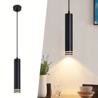 Suspension cylindre GU10 en aluminium Ø 5,5 cm, noire ou blanche