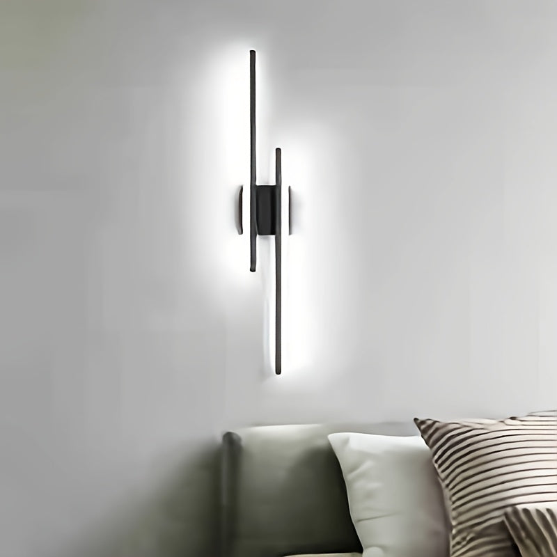 Applique murale LED double barre noire de 60 cm, blanc neutre