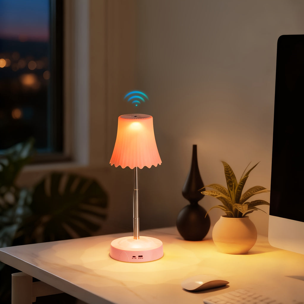 Lampe gestuelle sans fil en cloche, RVB, blanc, orange ou rose