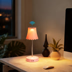 Lampe gestuelle sans fil en cloche, RVB, blanc, orange ou rose