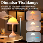 Lot de 2 lampes champignon sans fil blanches, tactiles, 24,5 cm