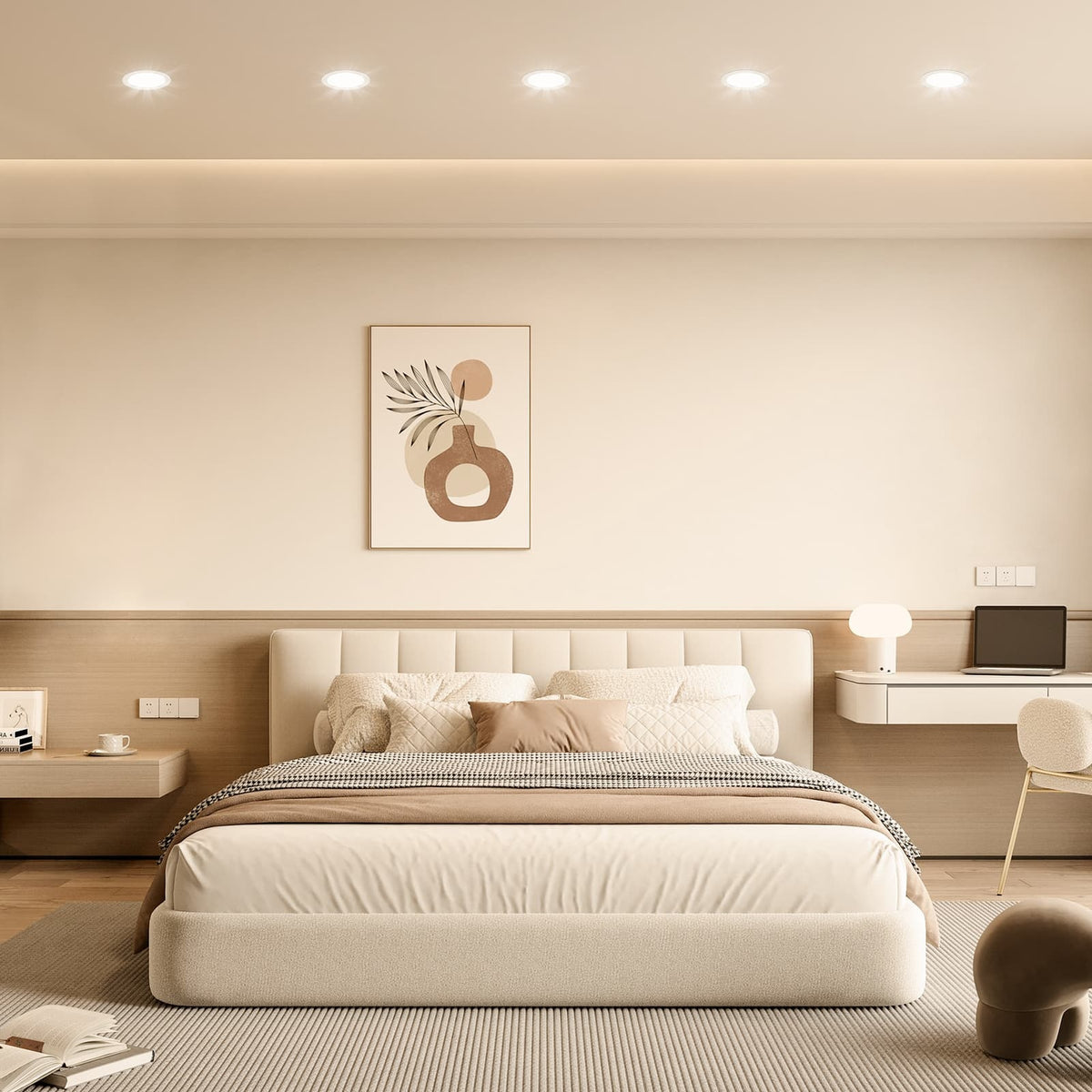 Spot LED encastrable Ø 14,7 cm, 9 W blanc neutre 4500 K, lot de 12