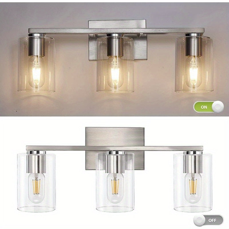 Lot de 3 cylindres de remplacement en verre transparent, Ø 9 cm