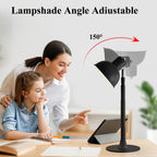 Lampadaire LED USB noir convertible en lampe de chevet, 45 à 145 cm