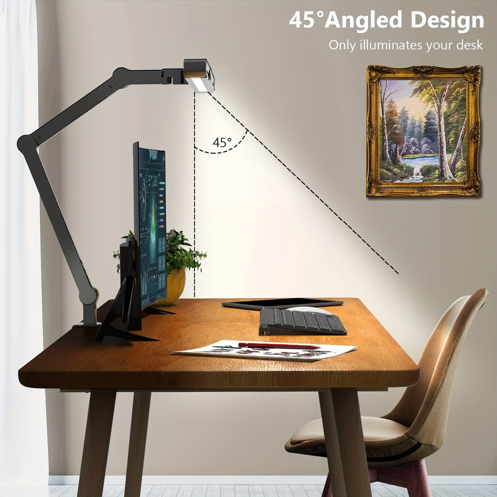 Lampe de bureau à pince d'architecte 24 W, barre LED de 58 cm