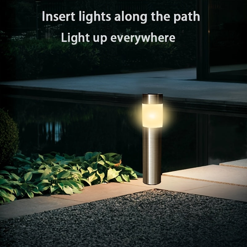 Lampe solaire borne en inox brossé, 27,8 cm, lot de 2 ou 4
