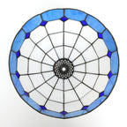 Verre de remplacement vitrail blanc à bordure bleue, Ø 30 cm