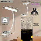 Liseuse à pince 25 LED en lumière ambrée, minuterie, 2 coloris