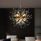 Lustre pissenlit doré à perles de cristal, 8 lumières, Ø 45 cm