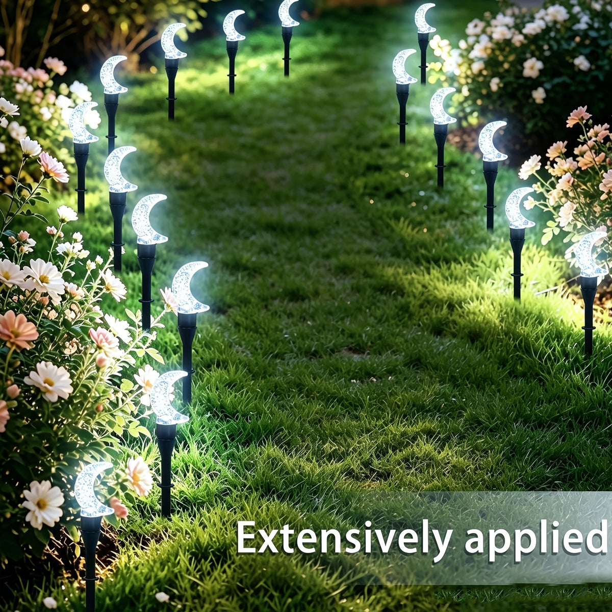 Guirlande solaire croissants de lune à bulles, 20 LED sur 5 m, IP44