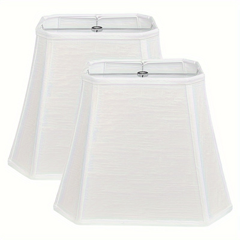 Abat-jour rectangulaire à pans coupés en lin, blanc ou beige