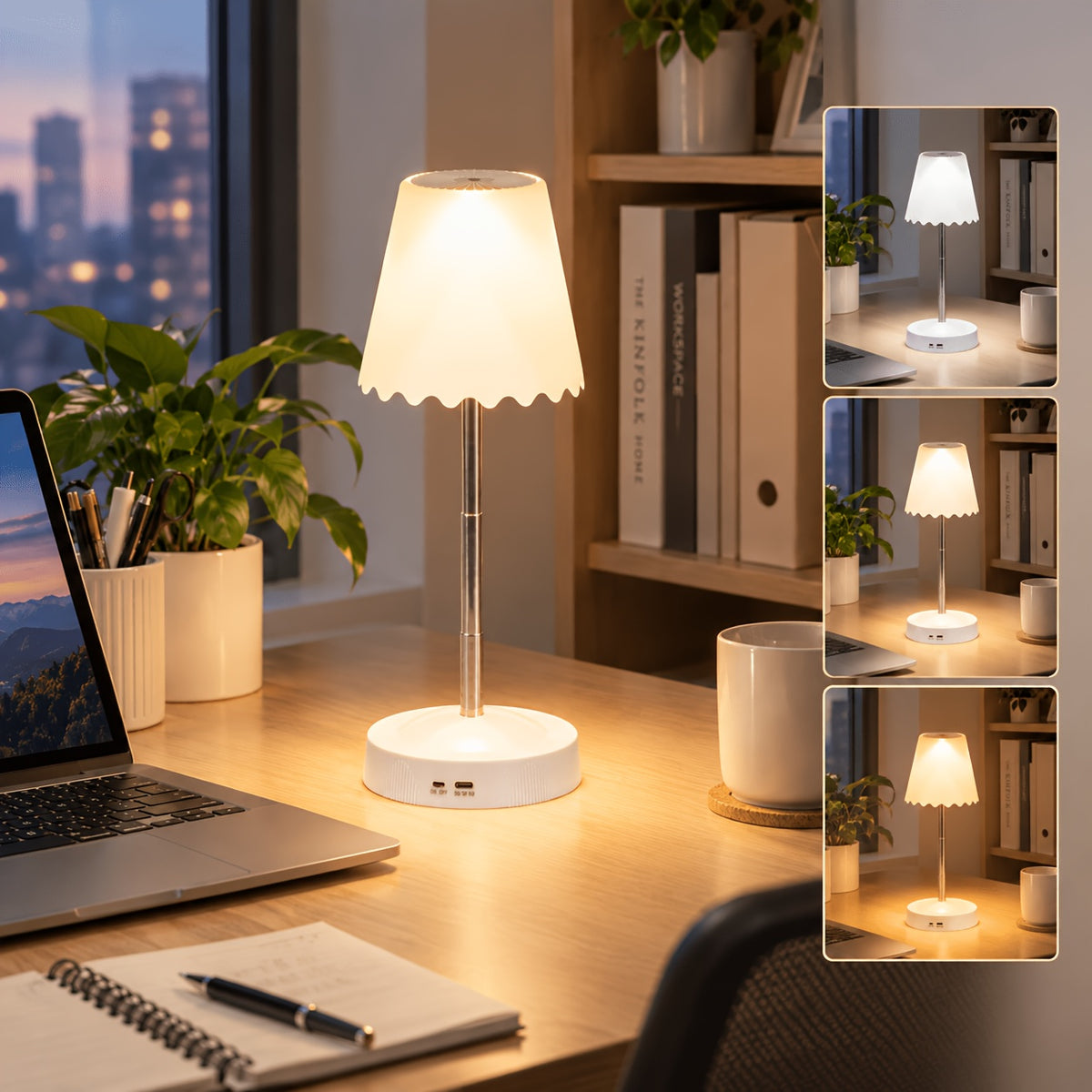 Lampe de table télescopique sans fil à commande gestuelle et RVB