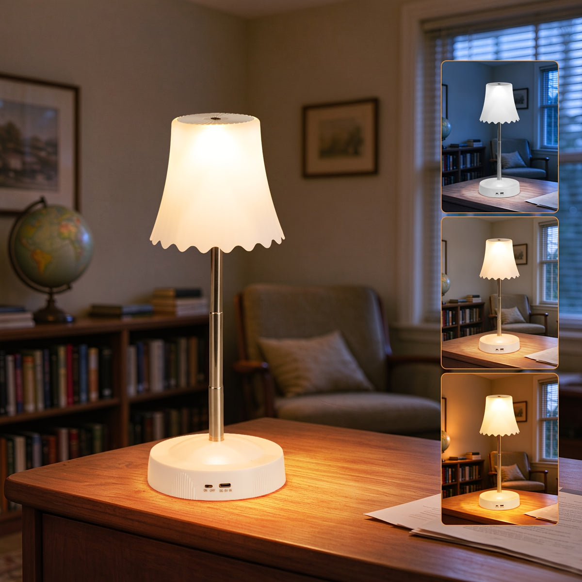 Lampe de table télescopique sans fil à commande gestuelle et RVB