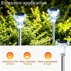 Lampe solaire tulipe facettée sur tige argentée, lot de 6