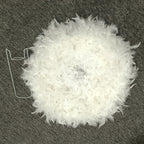 Grand abat-jour en plumes blanches pour suspension, Ø 50 x H 30 cm